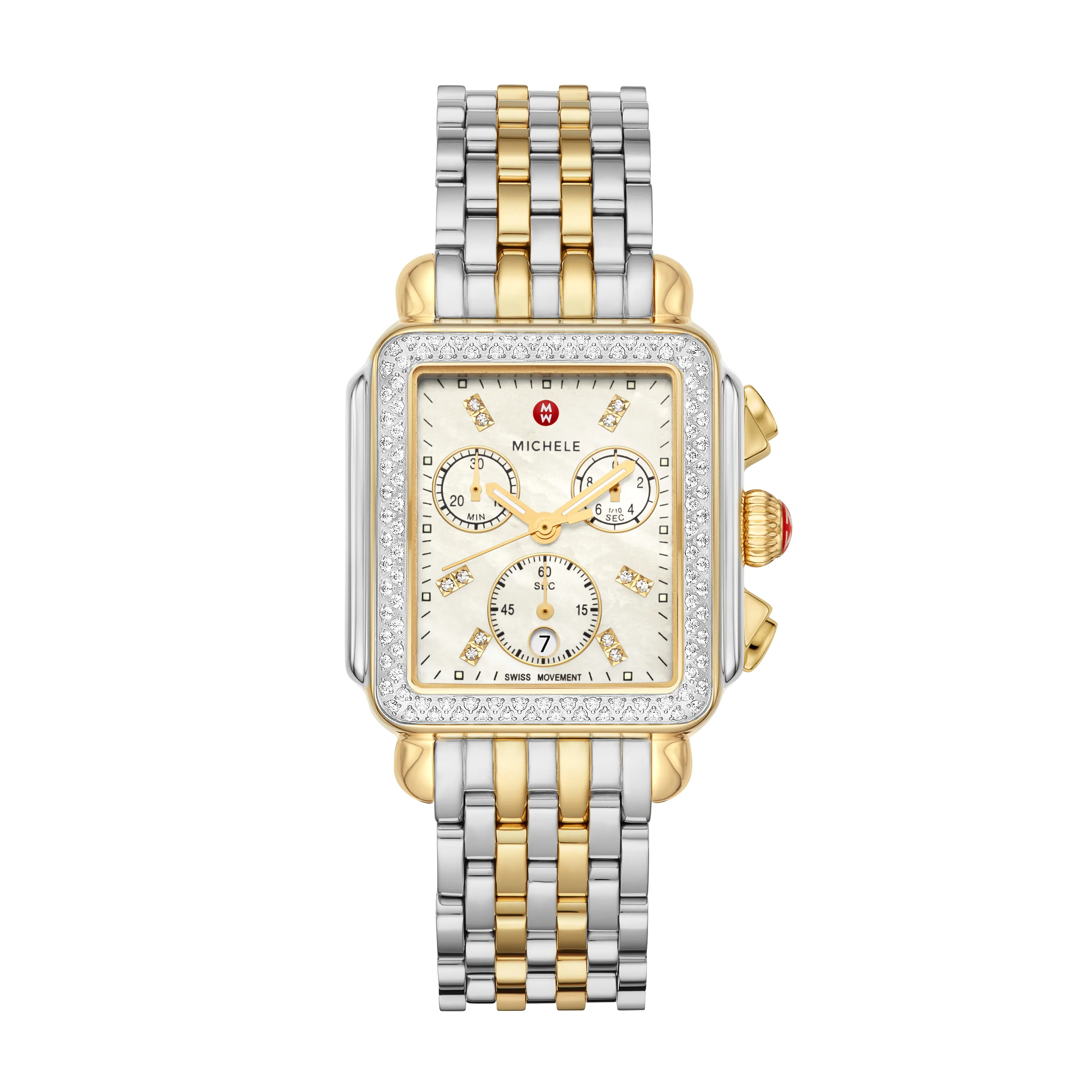 Michele Watches Diamond Stainless Steel Watch